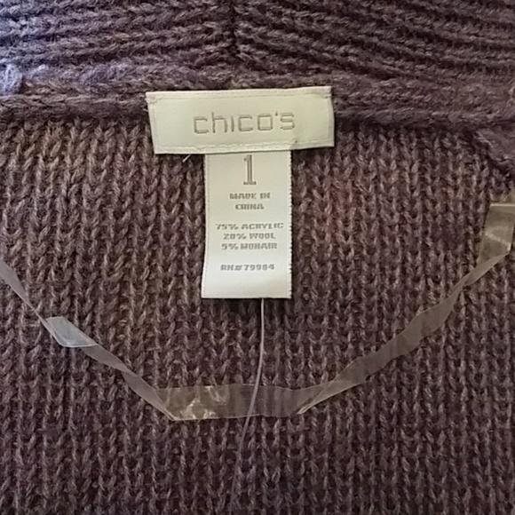 Chico's Bolero Open Front Cardigan Sweater Sz 1 NWT - Picture 7 of 9